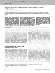 Immune reconstitution under antiretroviral therapy