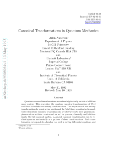 Canonical Transformations in Quantum Mechanics