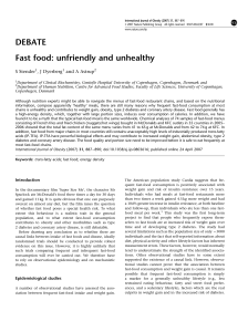 DEBATE Fast food: unfriendly and unhealthy