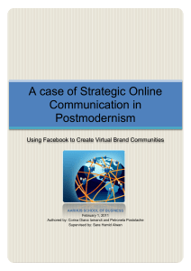 A case of Strategic Online Communication in Postmodernism
