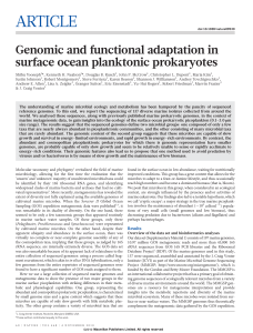 Genomic and functional adaptation in surface ocean
