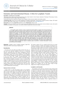 Immunity and Gastrointestinal Disease: A Role for Lymphatic Vessels