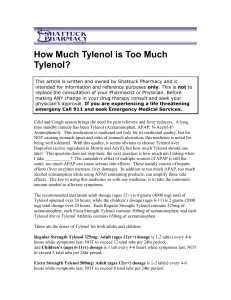How Much Tylenol is Too Much Tylenol