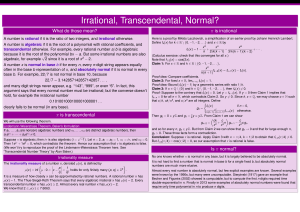 Rational, Algebraic, Normal