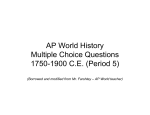 AP World History Multiple Choice Questions 1750
