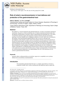 The Role of Enteric Neurotransmission in Host Defense and