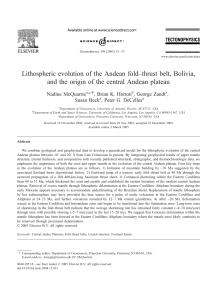 Lithospheric evolution of the Andean fold–thrust belt, Bolivia, and