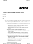 Clinical Policy Bulletin: Clotting Factors