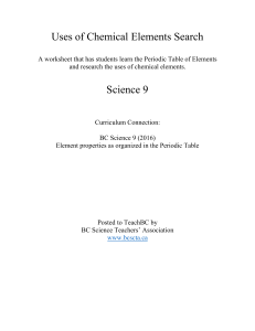 Uses of Chemical Elements Search Science 9