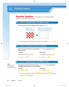 Dividing Integers 1.5