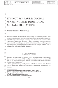 It`s Not My Fault: Global Warming and Individual Moral