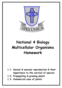 Nat 4 Multicelular Organisms Homework