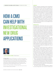 how a Cmo Can help wIth InvestIgatIonal new drug applICatIons