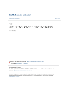 sum of "n" consecutive integers - ScholarWorks @ UMT