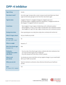 DPP-4 Inhibitor - Canadian Diabetes Guidelines