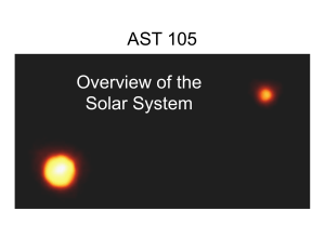 Overview of the Solar System AST 105