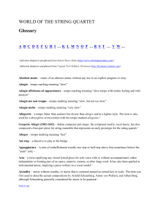 WORLD OF THE STRING QUARTET Glossary