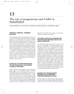 The role of progesterone and GABA in PMS/PMDD