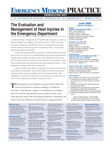 The Evaluation and Management of Heat Injuries in