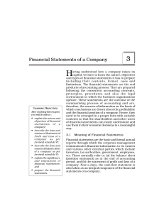 Financial Statements of a Company