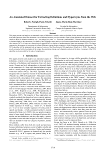 An Annotated Dataset for Extracting Definitions and Hypernyms from