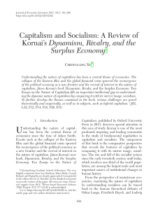 Capitalism and Socialism: A Review of Kornai`s Dynamism
