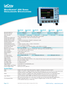 WaveSurfer 400 Specification Datasheet