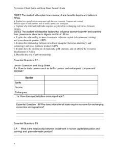 SS7E2 The student will explain how voluntary trade benefits buyers