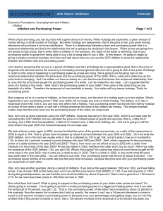 Inflation and Purchasing Power Page 1 of 2