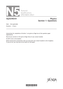 Physics Specimen Question Paper National 5