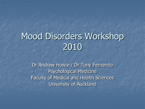 Mood Disorders Workshop - The University of Auckland
