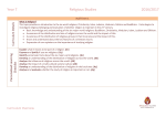 Year 7 Religious Studies 2016/2017