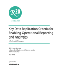 Key Data Replication Criteria for Enabling Operational