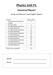 Physics Unit P1 - Wright Robinson College