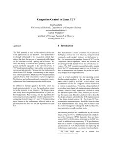 Congestion Control in Linux TCP