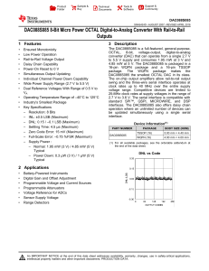 8-Bit Micro Power OCTAL Digital-to-Analog Converter with Rail