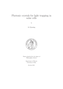 Photonic crystals for light trapping in solar cells