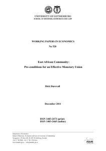 East African Community: Pre-conditions for an Effective Monetary