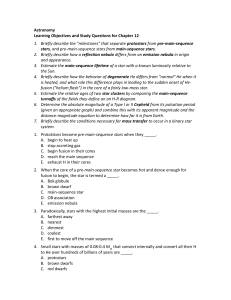 Astronomy Learning Objectives and Study Questions for Chapter 12