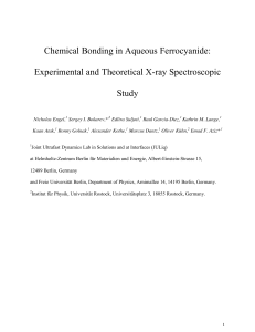 Chemical Bonding in Aqueous Ferrocyanide: Experimental and