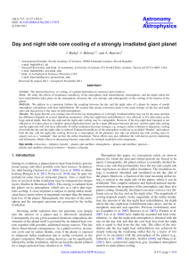 Day and night side core cooling of a strongly irradiated giant planet