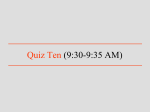 Quiz Ten (9:30-9:35 AM) - University of South Alabama