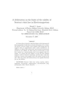 A deliberation on the limits of the validity of Newton`s third law
