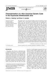 Characterisation of a Non-canonical Genetic Code in