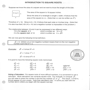 Introduction to Square Roots