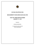 guyana goldfields inc. management`s discussion and analysis for
