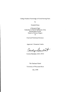 College Students` Knowledge of Cereal Serving Sizes