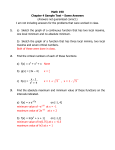 Math 190 Chapter 4 Sample Test – Some Answers (Answers not