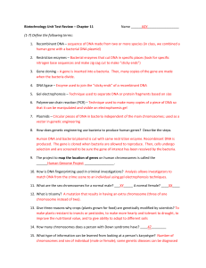 Biotechnology Unit Test Review