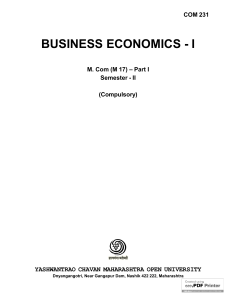 COM231 Business Economics-I
